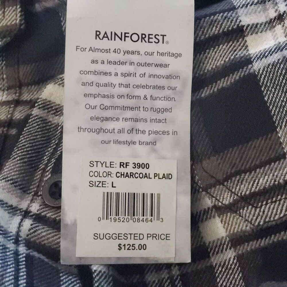 Men Regular Fit Plaid Flannel Long Sleeve Casual Shirt, Charcoal Combo LARGE - Picture 13 of 14